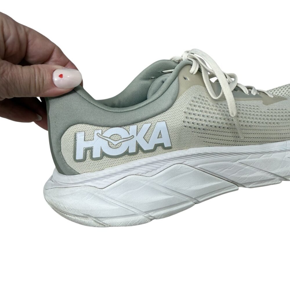 HOKA Arahi 7 Mens Running Sneakers Training Shoes in Oat Milk/Barley Sz 12 - Picture 6 of 10